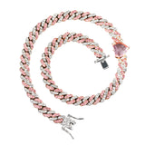 Pink Cubic Zirconia Heart Chain