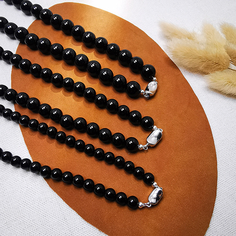 Black Agate Vintage Necklace
