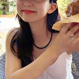 Black Agate Vintage Necklace