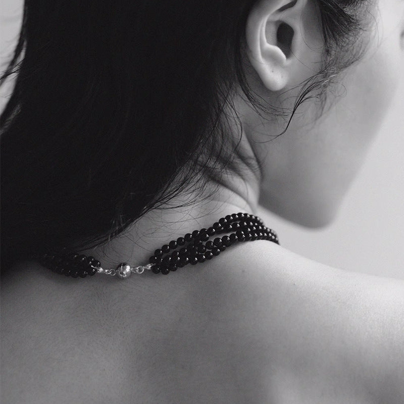 Black Agate Multi-layered Necklace