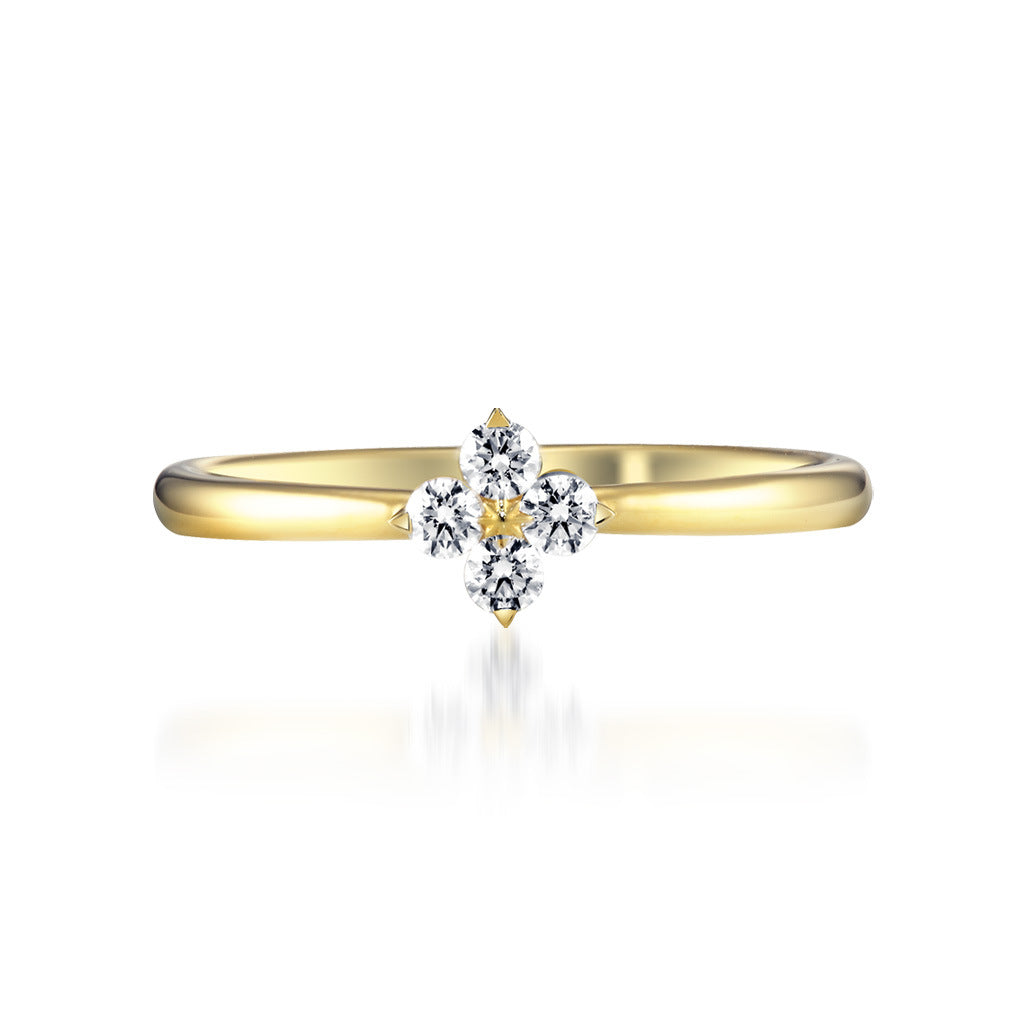 Moissanite Four-Leaf Clover Ring