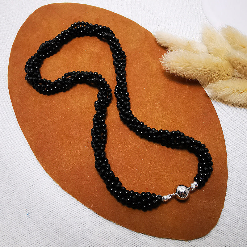 Black Agate Multi-layered Necklace