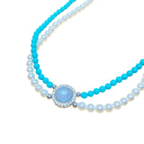 Double Turquoise& Pearl Necklace