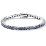 Colorful Blue Moissanite Tennis Bracelet