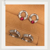 ルビー コンバーチブル サークル リンク イヤリング