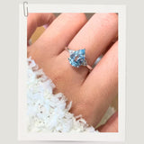 スリーストーンペアーアクアマリンリング