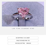 Lab Pink Diamond Ring