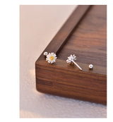 Sterling Silver Daisy Stud Earrings