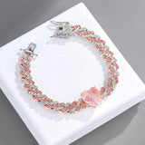 Pink Cubic Zirconia Heart Chain
