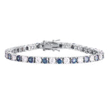 Colorful Blue Moissanite Tennis Bracelet