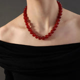 Natural Red Agate Vintage Necklace