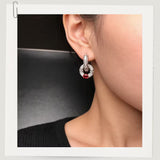 Boucles d'oreilles à maillons ronds convertibles en rubis